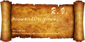 Rosenblüh Vince névjegykártya